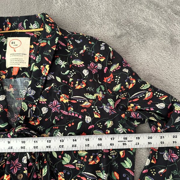 Conversations by Anthropologie 21 of 52 Bow Front Blouse Shirt Women's 4 Floral - Picture 6 of 7
